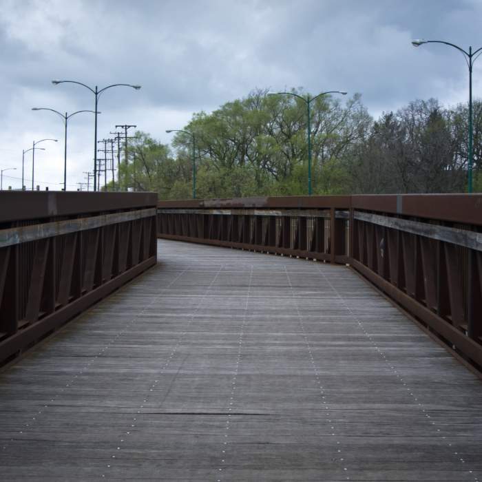 The Rock River Recreation Path crosses Riverside Bridge. Near Rock River Recreation Path