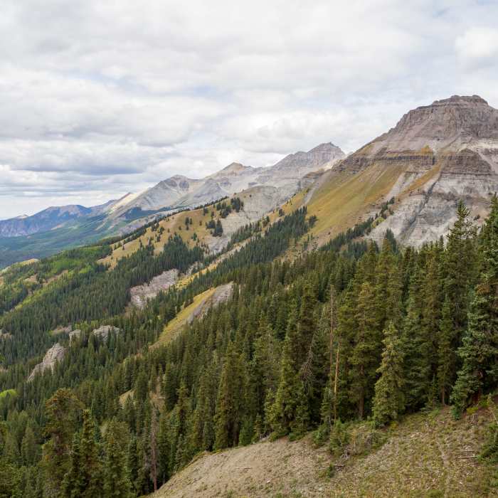Mountain views from the Sheridan Crosscut Trail. Near Liberty Bell Sheridan Crosscut Loop