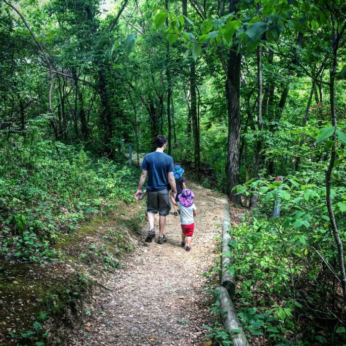 Hiking the trail. Near Tanyard Creek Loop