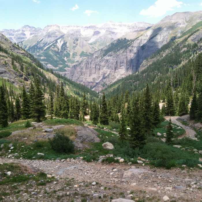 Looking back into the canyon before the Blue Lake cut. Near Blue Lake Trail