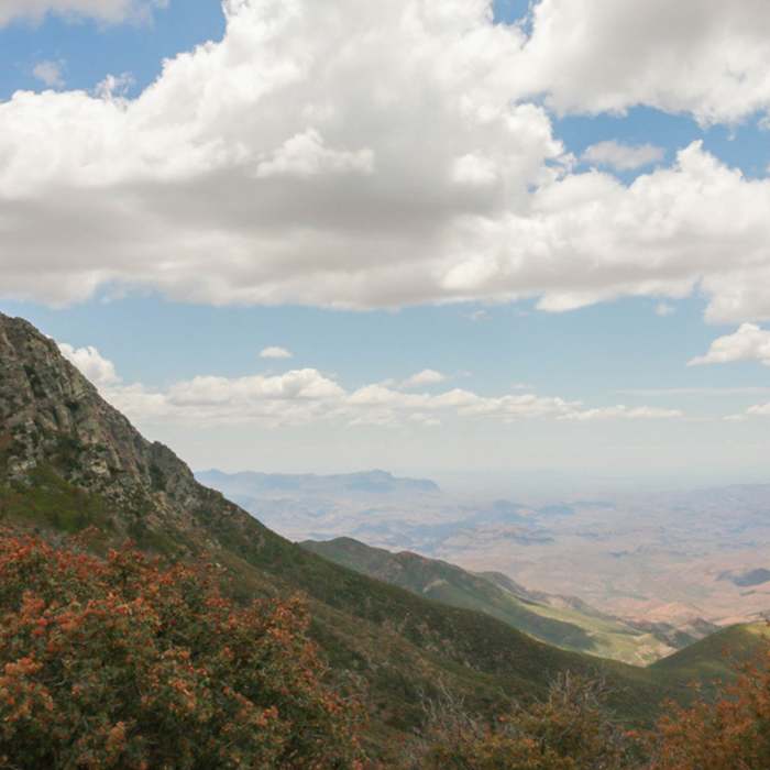 West face of Four Peaks. You can see the Superstition Mountain in the distance. Near Brown's Peak