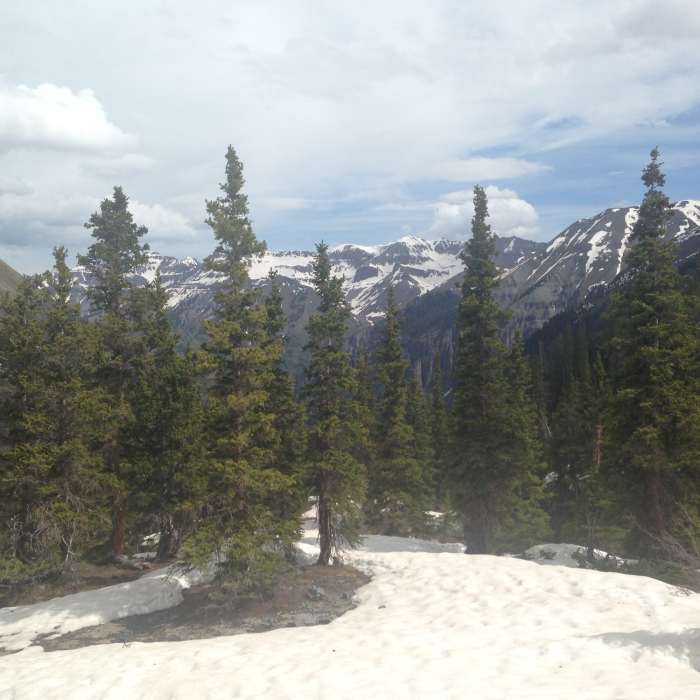 Still a bit snowy up high in early June! Near Blue Lake Trail