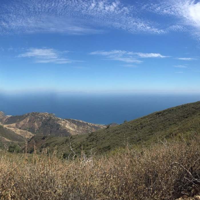 View of the Pacific Ocean from the top of Gaviota Mountain Near Gaviota Peak Fire Road
