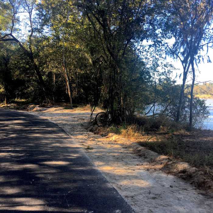 Peaceful trail along the river. Near Spring Creek Greenway Trail