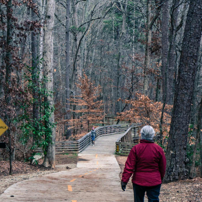 Approaching the boardwalk. Near Decatur Water Works Ruins