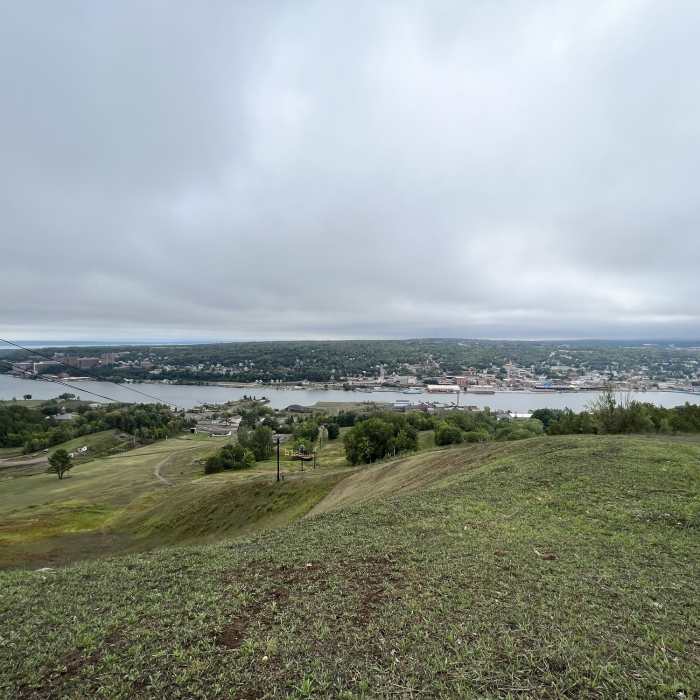 View of Houghton over Mont Ripley Ski Hill. Near Mont Ripley Overlook