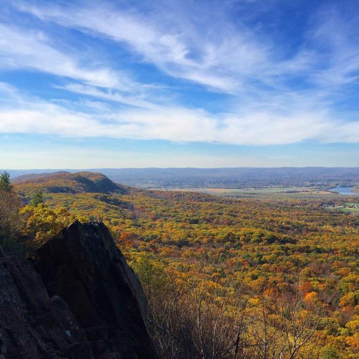 Looking west from one of the many outlooks on this beautiful ridgeline. Near Metacomet-Monadnock