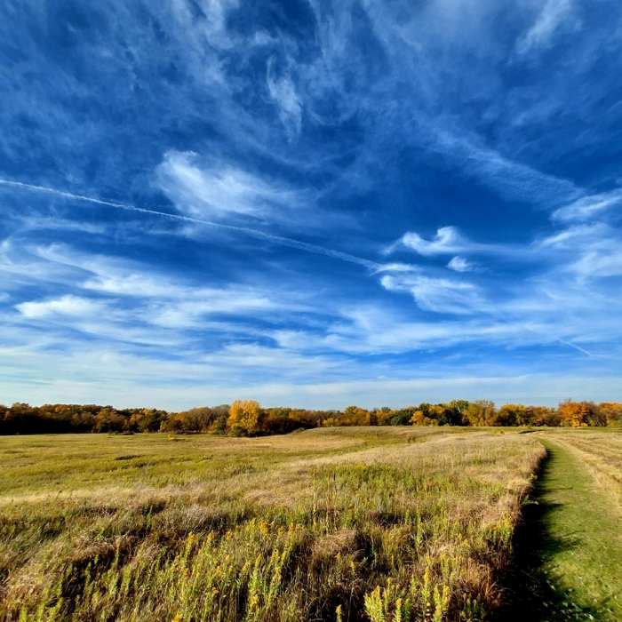 Big blue sky on the Wide Sky Trail. Near Wide Sky Trail