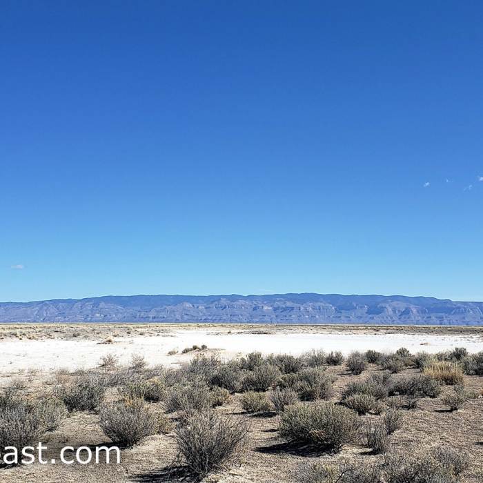 The playa with the Sacramento Mountains rising beyond. Near Playa Trail
