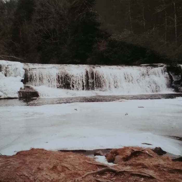 View of the falls in winter. Near Hooker Falls Trail