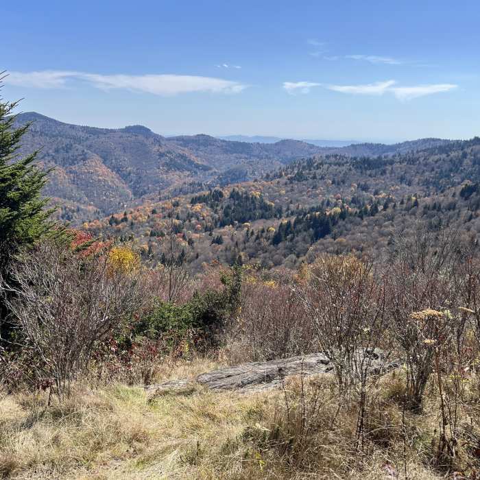 Mid autumn view from Green Knob. Near Green Mountain Trail