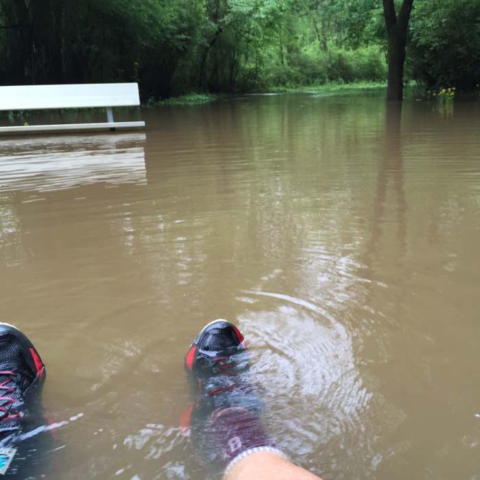 Flooding in the spring of 2015 on the greenway. Near North Oconee Greenway