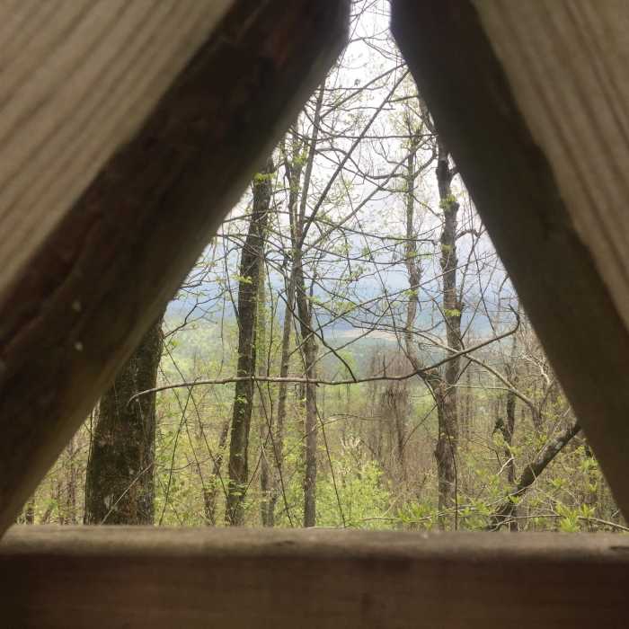 A peek of the Black Fork Mountain from the bridge. Near Fire Tower to Black Fork Mountain