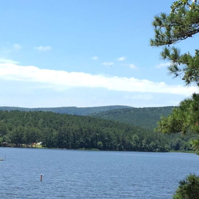 Larger look at the lake with the mountain view. Near Cedar Lake Trail