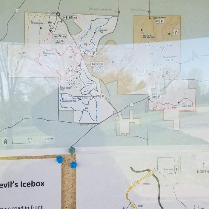 Trailhead map Near Rock Bridge Route