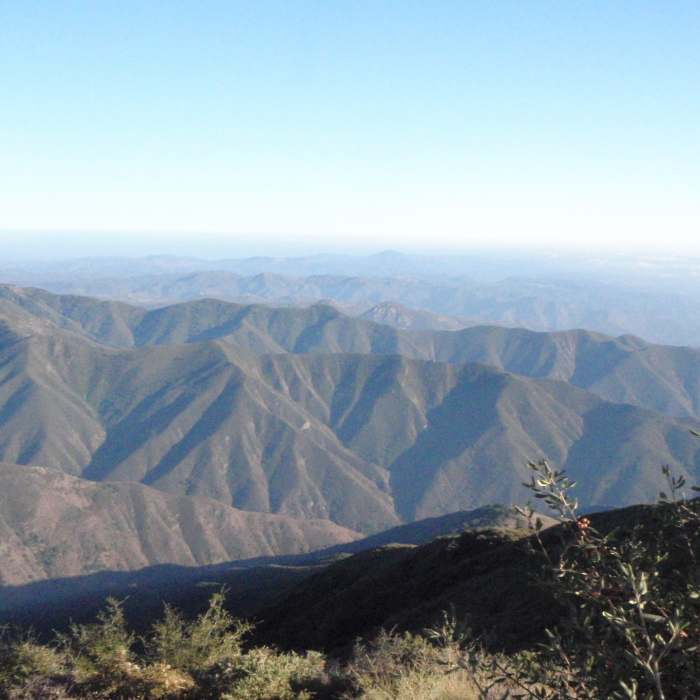 Looking out from Santiago Peak. Near Santiago Peak via Holy Jim Trail