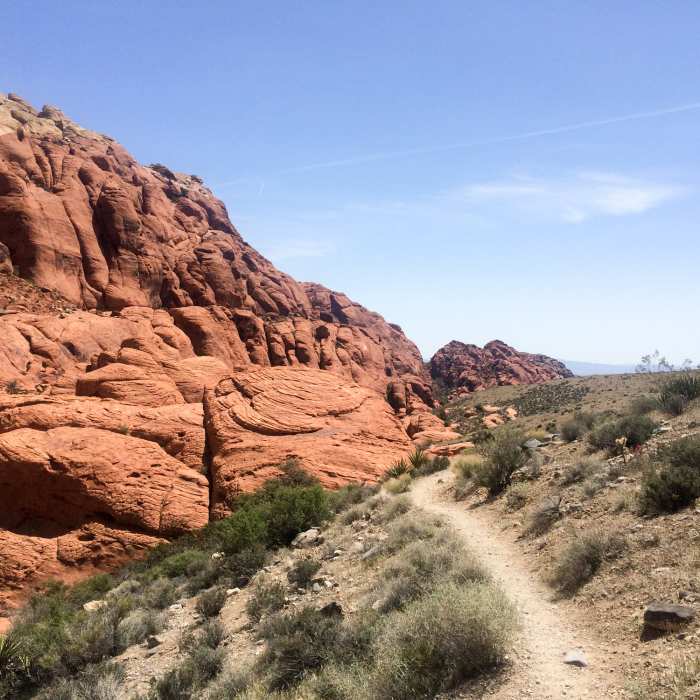 Skirting the Red Rocks on the Grand Circle Loop. Near Calico Hills