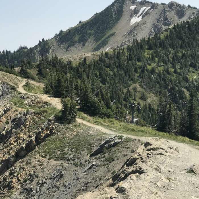 View from first ridge , this he first location you can see int Jewel Basin on this hike, about a half mile to the summit. Near Mt. Aeneas Trail #717