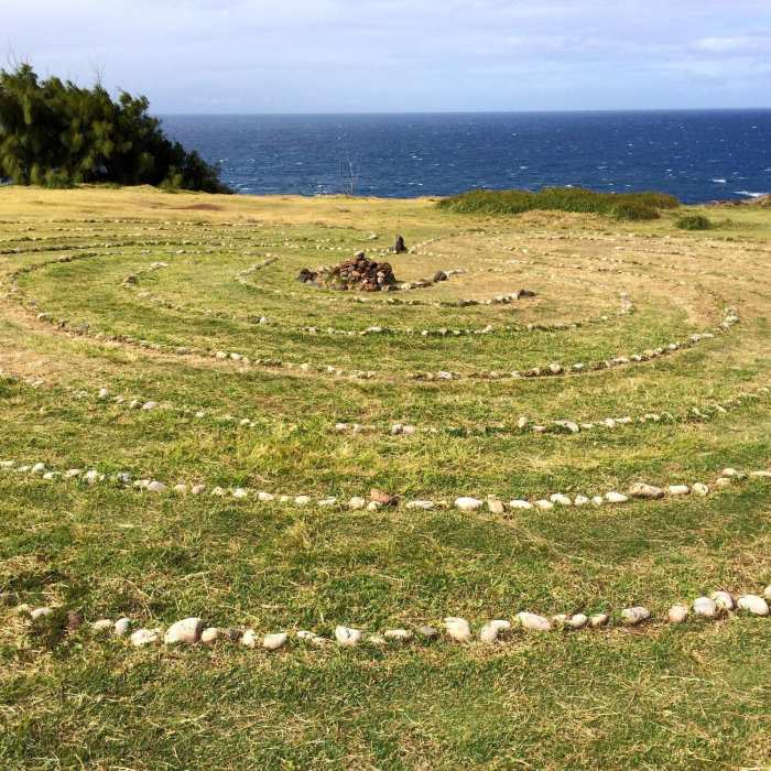 Yep, there's a labrynth on the trail... Near Nakalele Blowhole
