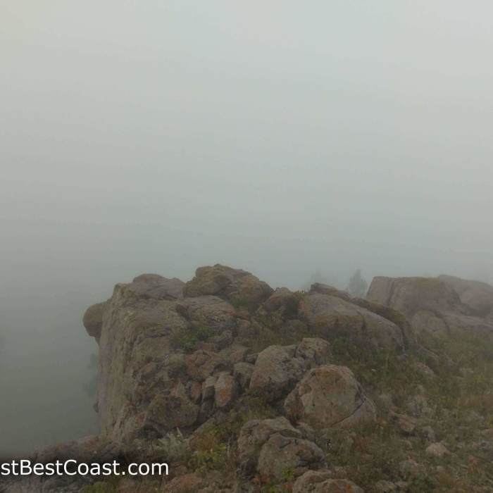 Fog at the summit of Sheepnose Mountain Near Trail M - Sheepnose Mountain