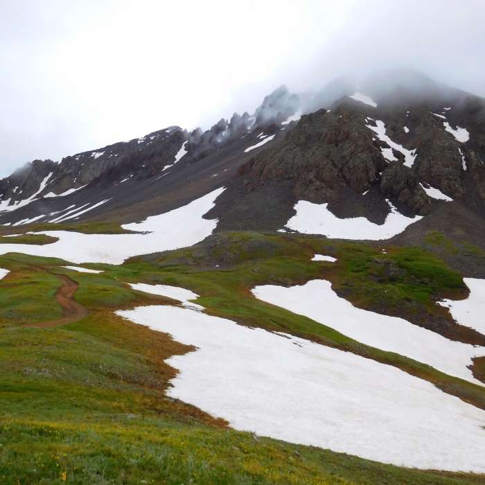 Mt Sneffels on a cold July day Near Blue Lakes Trail