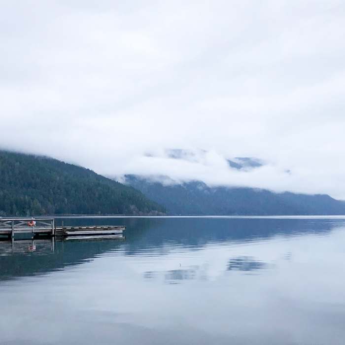 Low clouds over Lake Crescent Near Moments In Time