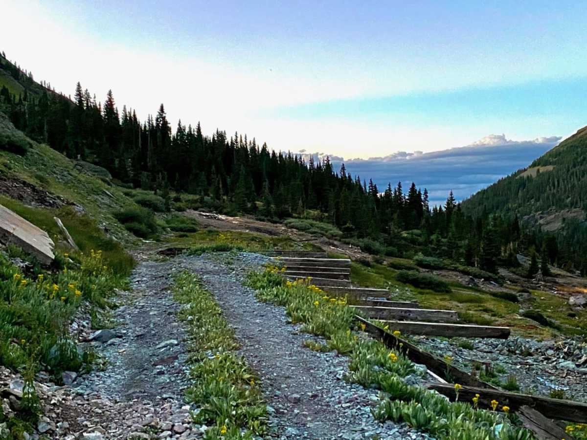 Old mine roads off of Imogene Pass Rd trail photo