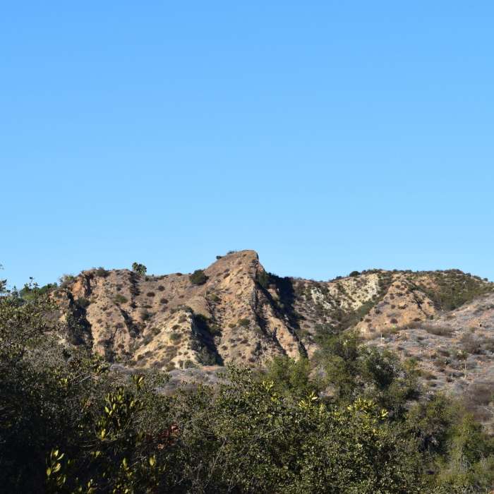 A ridgeline visible from the trail. Near Whiting Ranch 20k