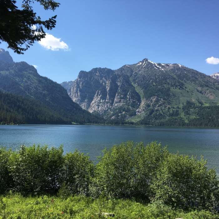 View across Phelps Lake. Near Phelps Lake Trail