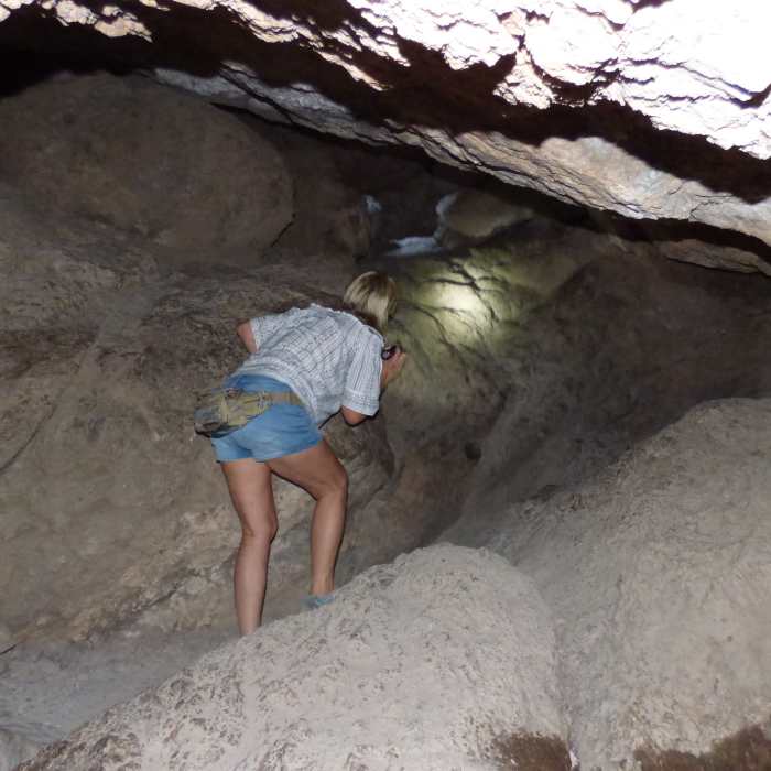 Tight spaces through the Balconies Cave - flashlight required! We hiked the Balconies Cave Loop trail on September 11, 2017. Very nice! Near Balconies Cliffs Trails