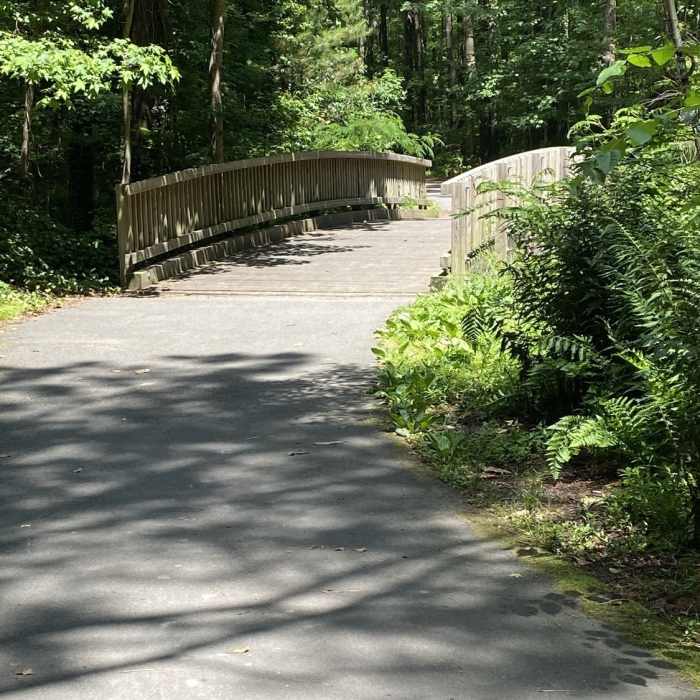 One of three bridges along the asphalt trail. Near Point Overlook Loop