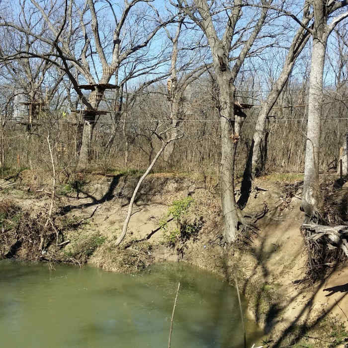 Check out the zipline and ropes course while at Oak Point Park & Nature Preserve. Near Oak Point Park