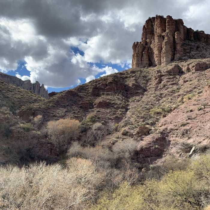 Butte above hot springs. Near Lower Eagle Creek