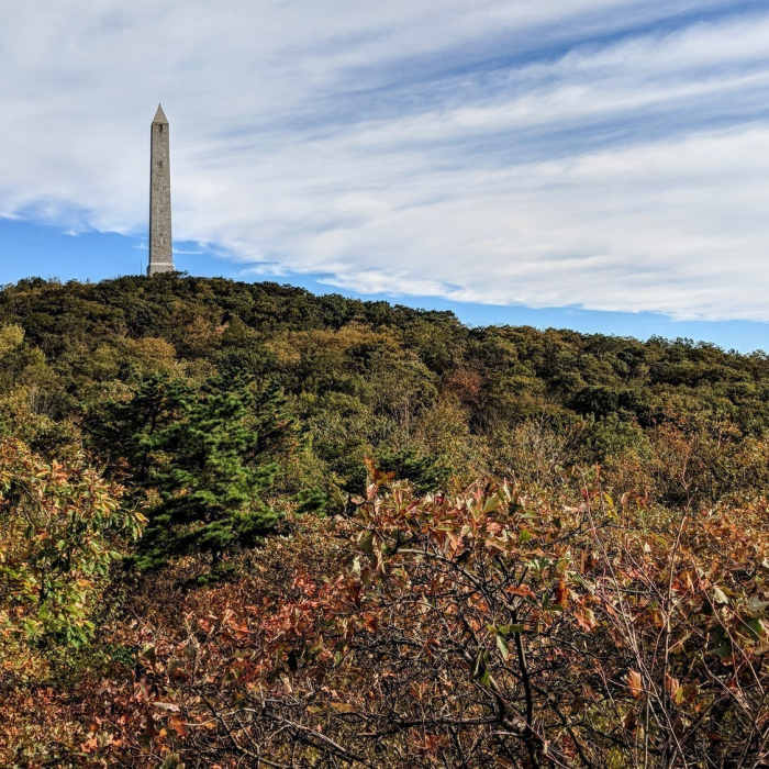 The 220 foot tall High Point Monument was built in 1930 as war memorial, and marks the highest elevation in the state of New Jersey. Near Appalachian Trail to Observation Platform