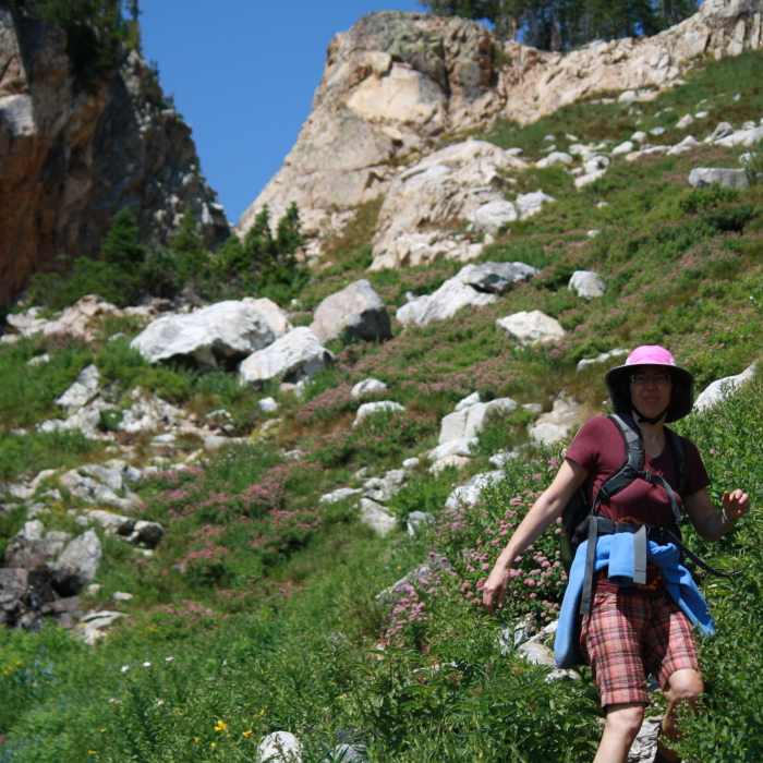 Descending from Lake of the Crags. Near Hanging Canyon to Lake of the Crags