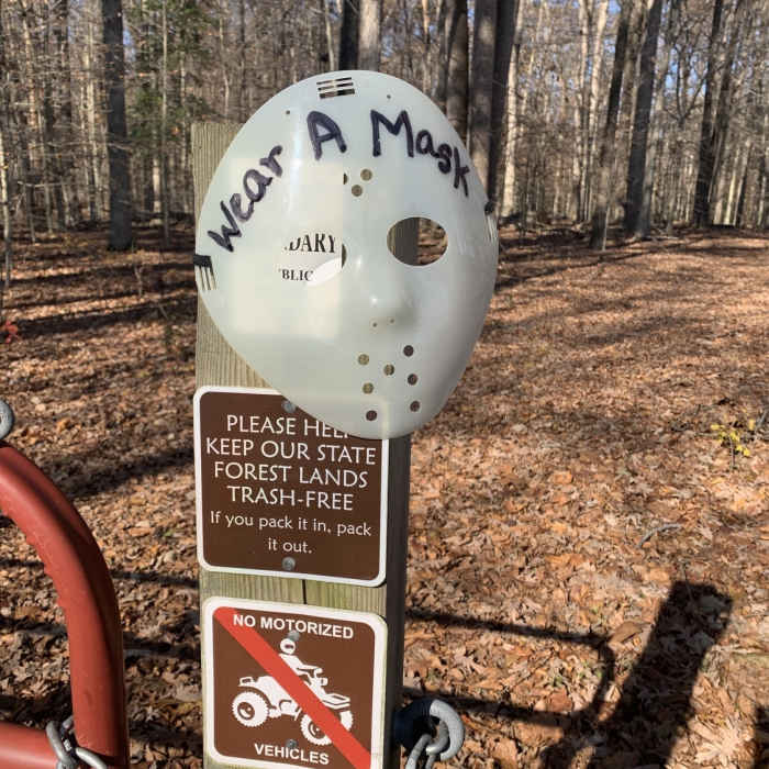 Found this reminder. Near Seth Demo Forest Loop