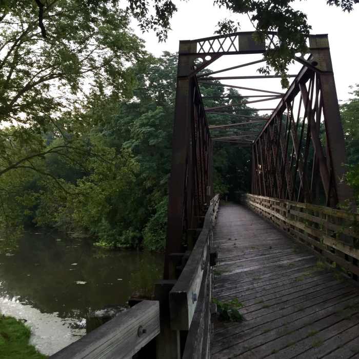 Old trestle going over the I & M Canal. Near I & M Canal Trail