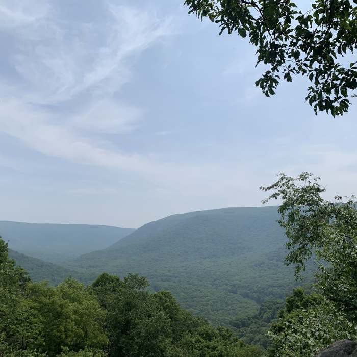 View from Baughman Rock lookout. Near Sugarloaf Sled Hill to Falls Overlook