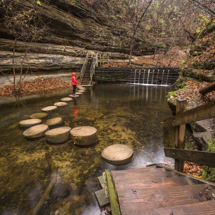 A short stop to enjoy the view. Near Matthiessen State Park Loop
