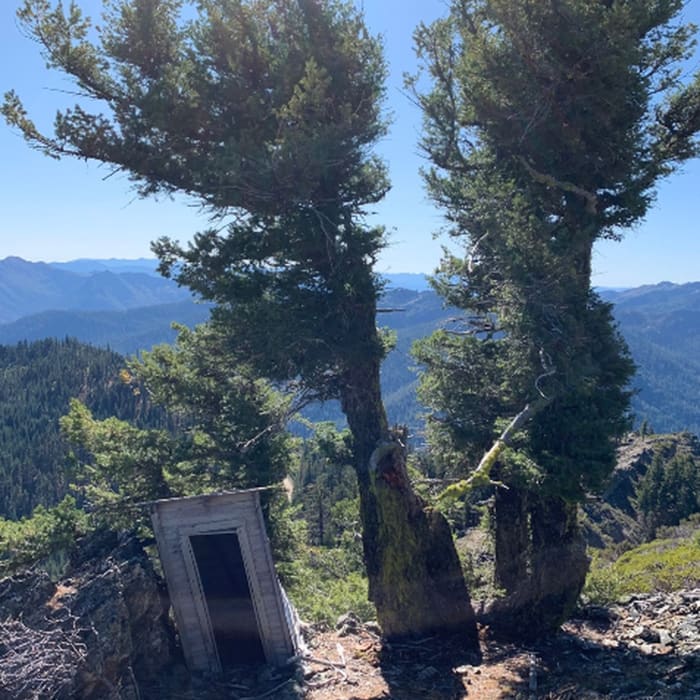 Outhouse remnants off the summit Near Whisky Peak Summit