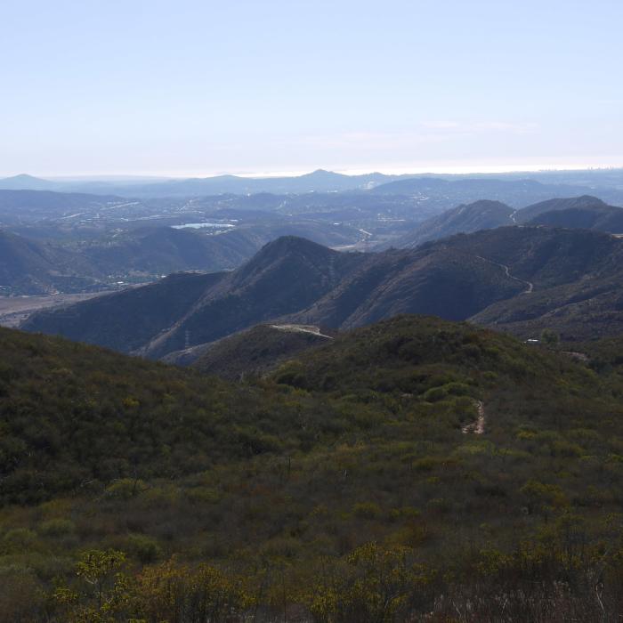 It's still a long way back to the trailhead from El Cajon Mountain. Near El Cajon Mountain Summit Trail