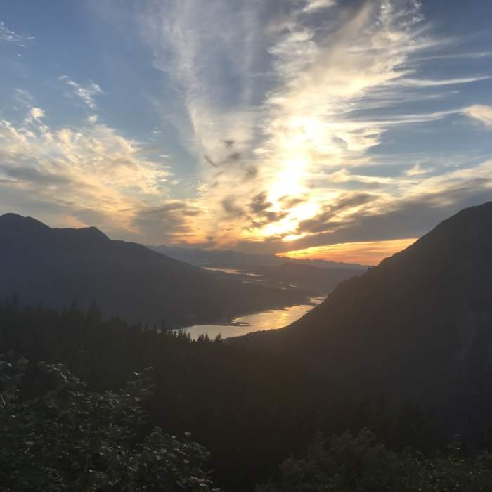 Sunset descent. Near Gastineau Peak Out and Back