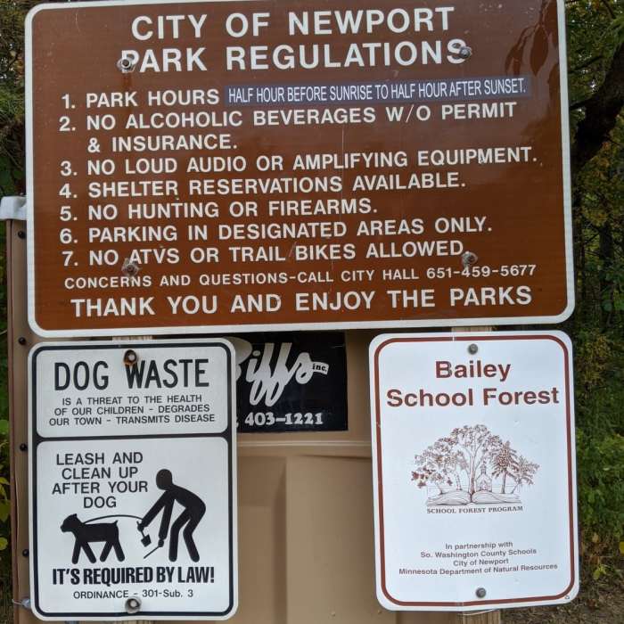 Bailey School Forest Rules Near Bailey School Forest Trail