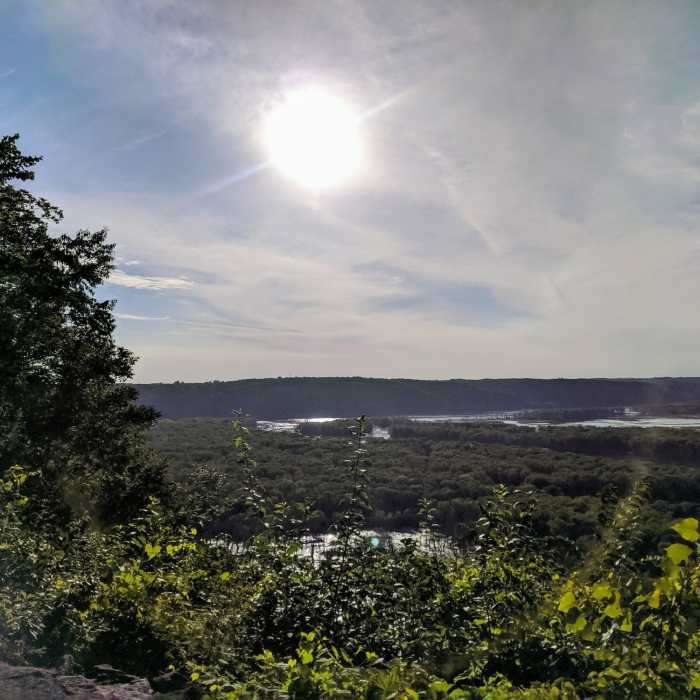 River valley from an overlook on Sentinel Ridge Near Sentinel Ridge Trail