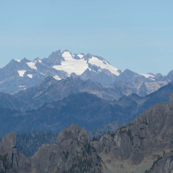 Mt. Olympus from the summit of Mt. Ellinor. Near Mt. Ellinor Winter Route