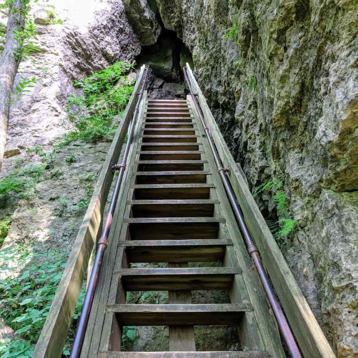 Stairway to Treasure Cave Near Sentinel Ridge Trail