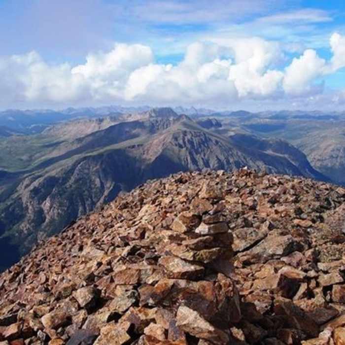 Views from the summit of Sunshine Peak. Near Sunshine Peak East Ridge