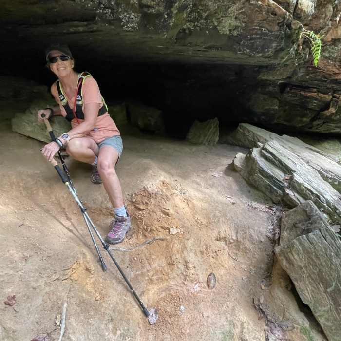 Small overhang which says it's a cave. Near Pine Mountain Trail