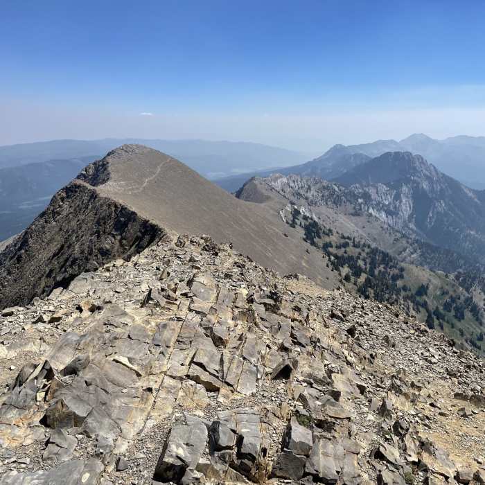 South bound view from top of Sacagawea Peak. Near Sacagawea Peak