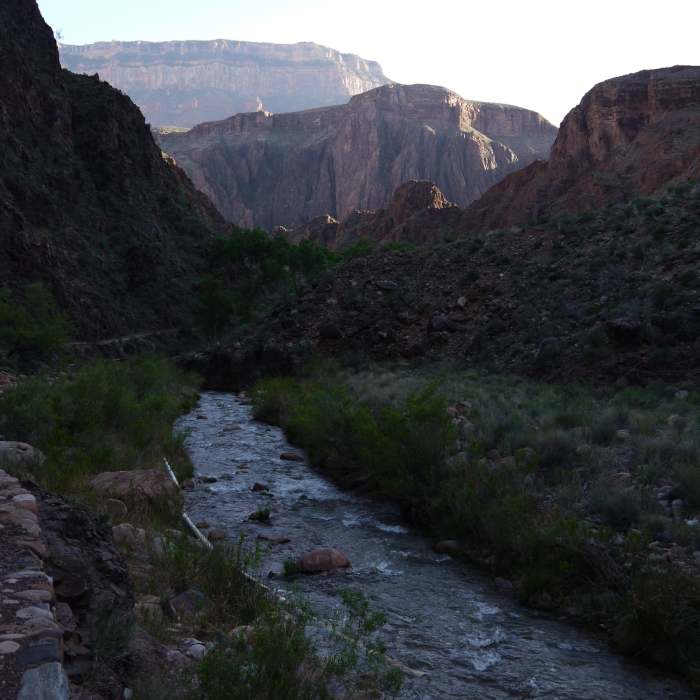 Near Ribbon Falls from Bright Angel Camp